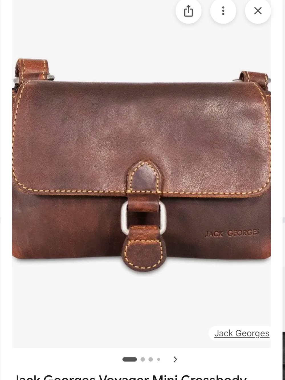 Jack Georges Leather Crossbody Messenger Bag - Brown